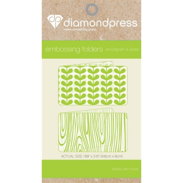 Diamond Press Embossing folders: woodgrain & petal